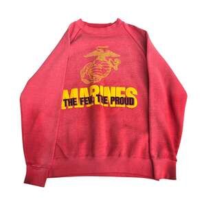 1980s Santee Sweats USMC United States Marine Corps Red Raglan Sweatshirt
